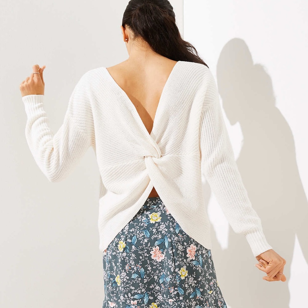 LOFT Twist Back Sweater